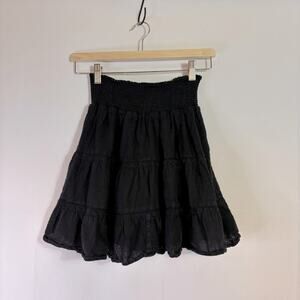 Rails Black Elastic Waist Y2K Tiered Bubble Mini Skirt Size Small E0086